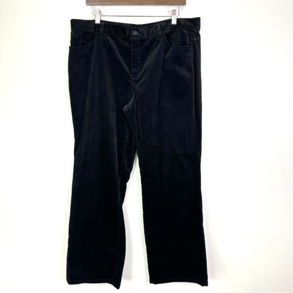 Talbots Velveteen Signature Boot Pants Black‎ Size 16 Pieties